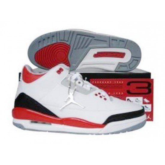 Jordan 3 Retro White Fire Red Cement Grey