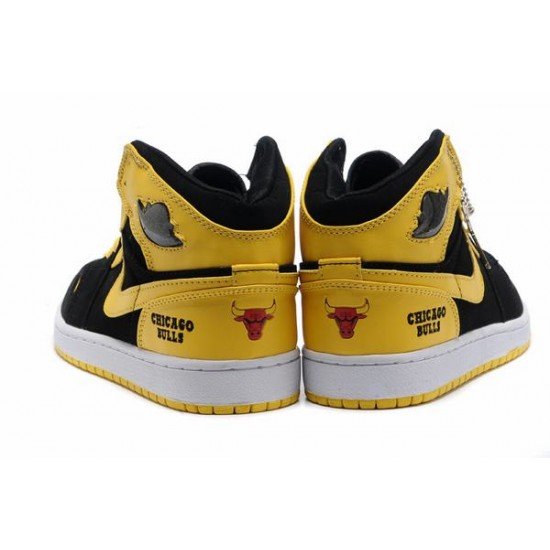 Air Jordan I (1) Retro Black Yellow White-129