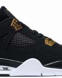 Air Jordan 4 Royalty Black White Gold