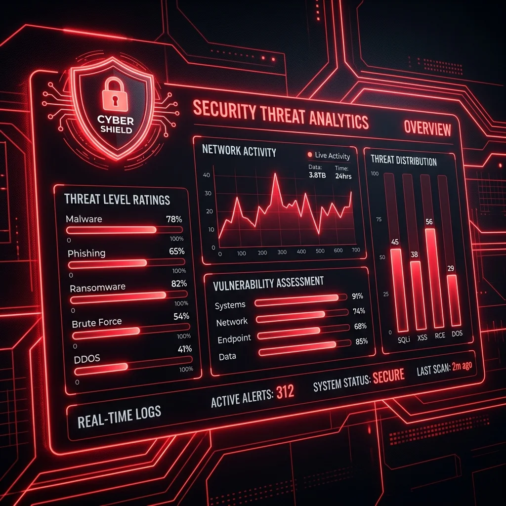 Painel analítico demonstrando segurança e critérios de avaliação